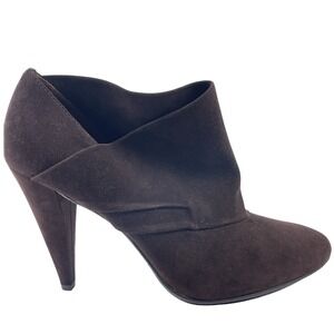 Coach Sz 8 Astrid Chocolate Brown Suede Bootie 5" Heel Corpcore Work Sexy F2080